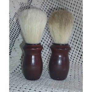 Vintage Dark Wood Handled Shaving Barber Brushes